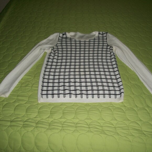 Ann Taylor White/Black Long Sleeve Sweater Size XSP - Picture 10 of 15